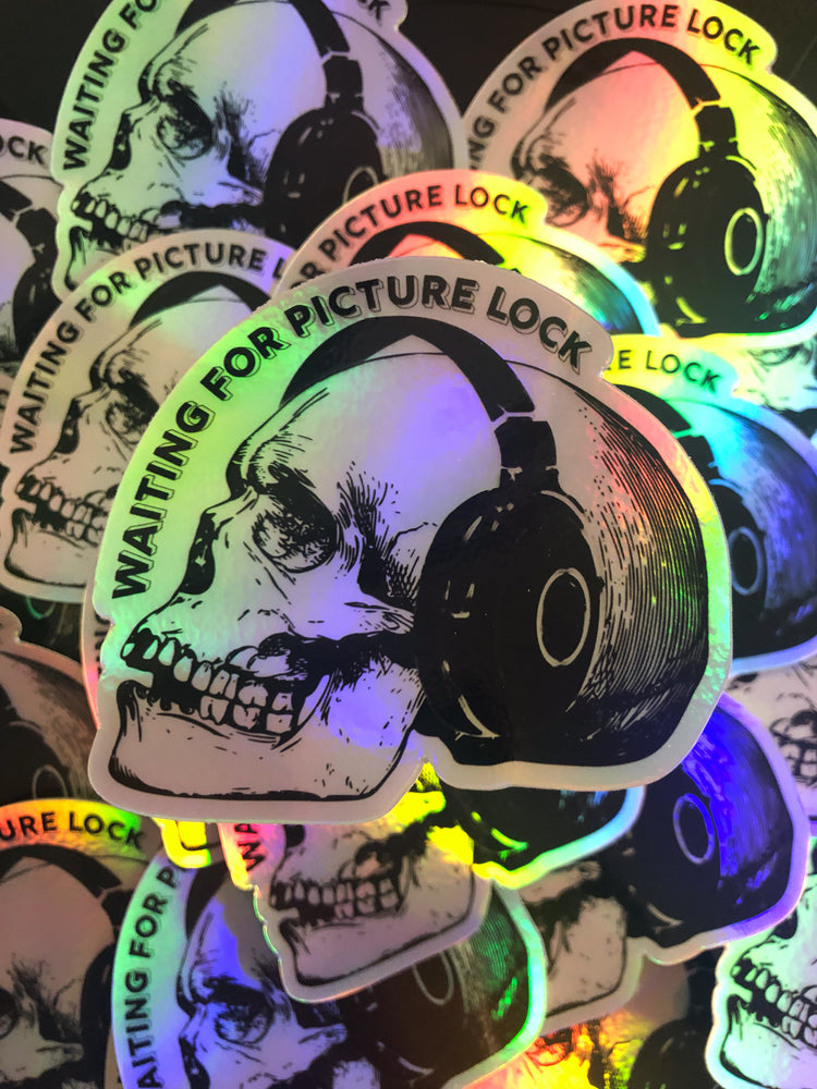 Waiting For Picture Lock Audio Skeleton Sticker